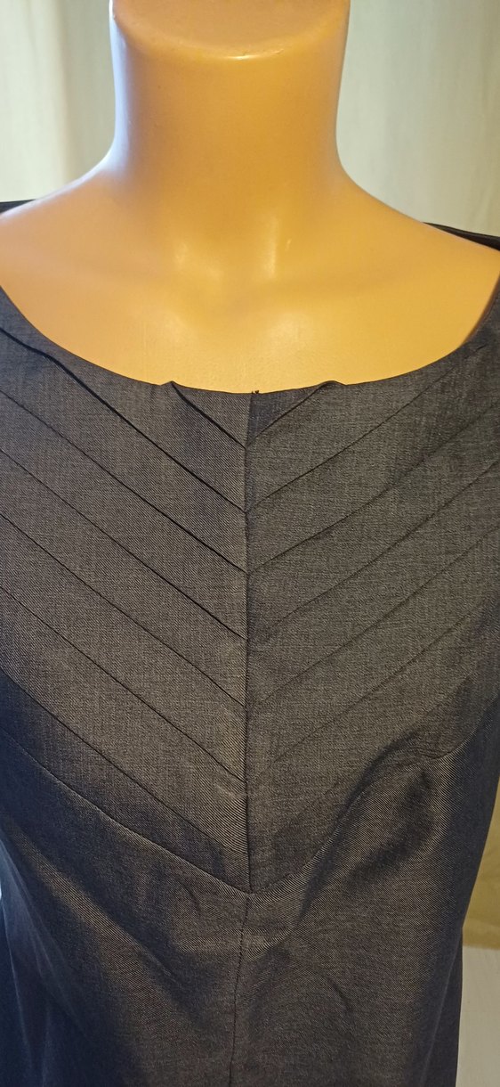 Koton marka 42 beden Pilili Gri Uzun Kadın Elbise - Görsel 2