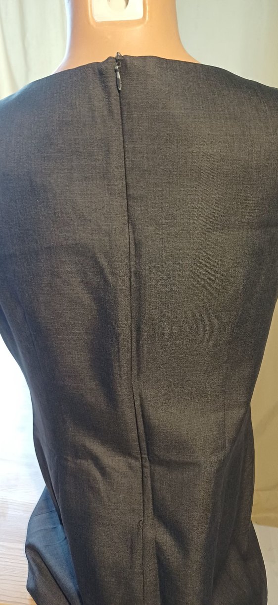 Koton marka 42 beden Pilili Gri Uzun Kadın Elbise - Görsel 3