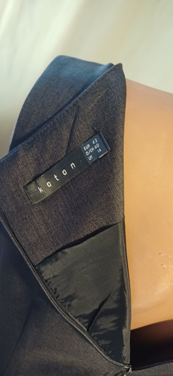 Koton marka 42 beden Pilili Gri Uzun Kadın Elbise - Görsel 4