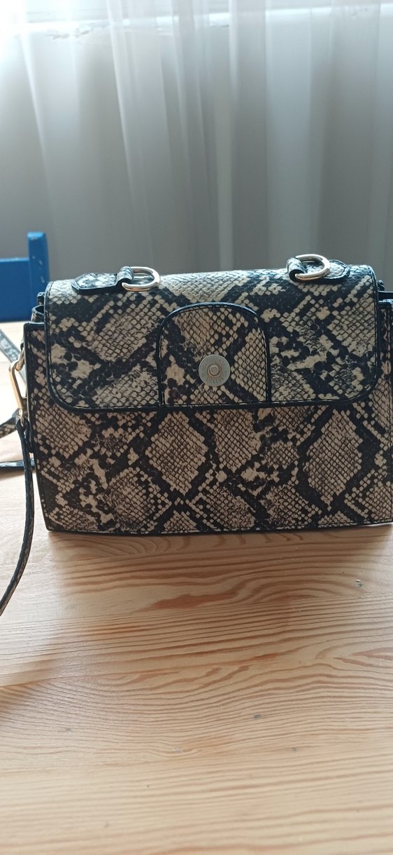 DSN marka, Kahverengi Deri Yılan Desenli Çanta - Görsel 2