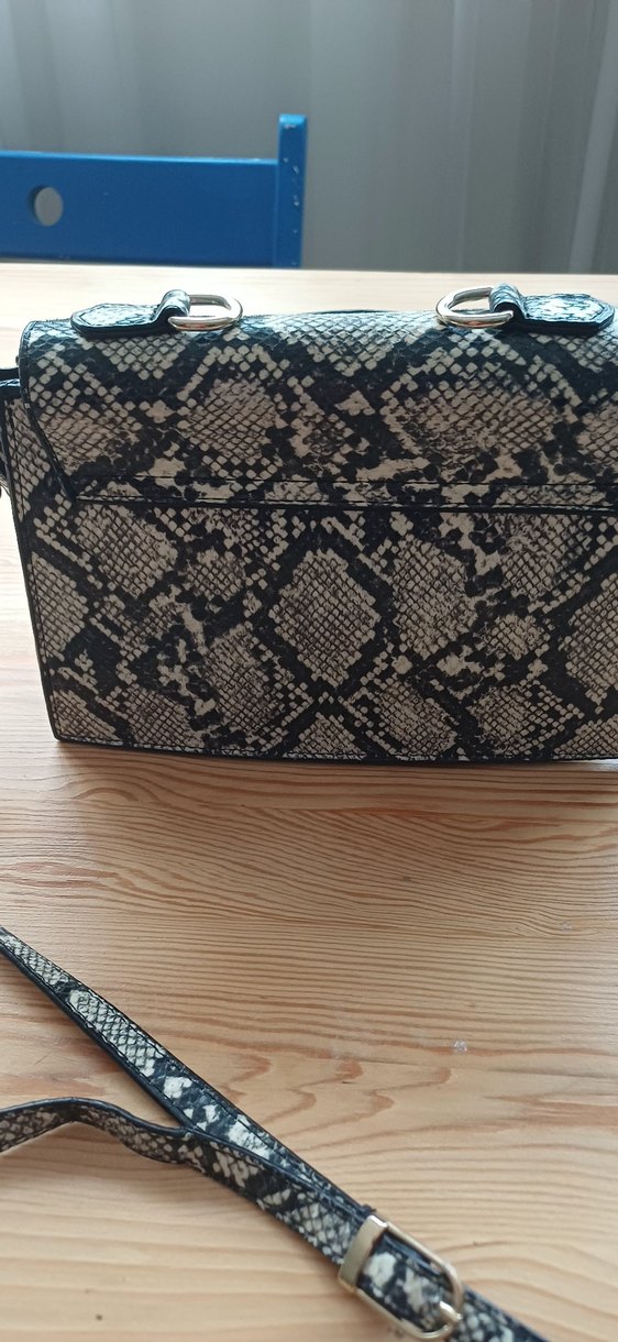 DSN marka, Kahverengi Deri Yılan Desenli Çanta - Görsel 4