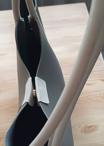 Zara Gri Deri Kadın Omuz Çantası - Görsel 2