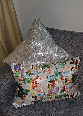 Kırmızı ve Desenli Gri Modern Yastık Seti (adet fiyatıdır) - Görsel 5