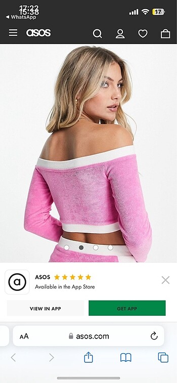 Asos ASOS pembe crop