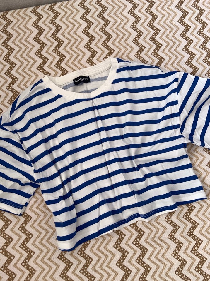 Mavi Çizgili Tişört - Görsel 2