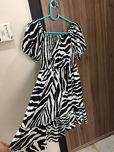 Standart Beden Beden Zebra Desenli Elbise