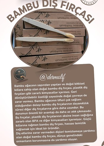 Bambu Diş Fırçası - Antibakteriyel, Geri Dönüşümlü - Görsel 2