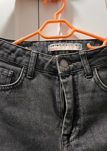 Koton Gri Normal Boy Bol Kesim Kadın Kot Pantolon
