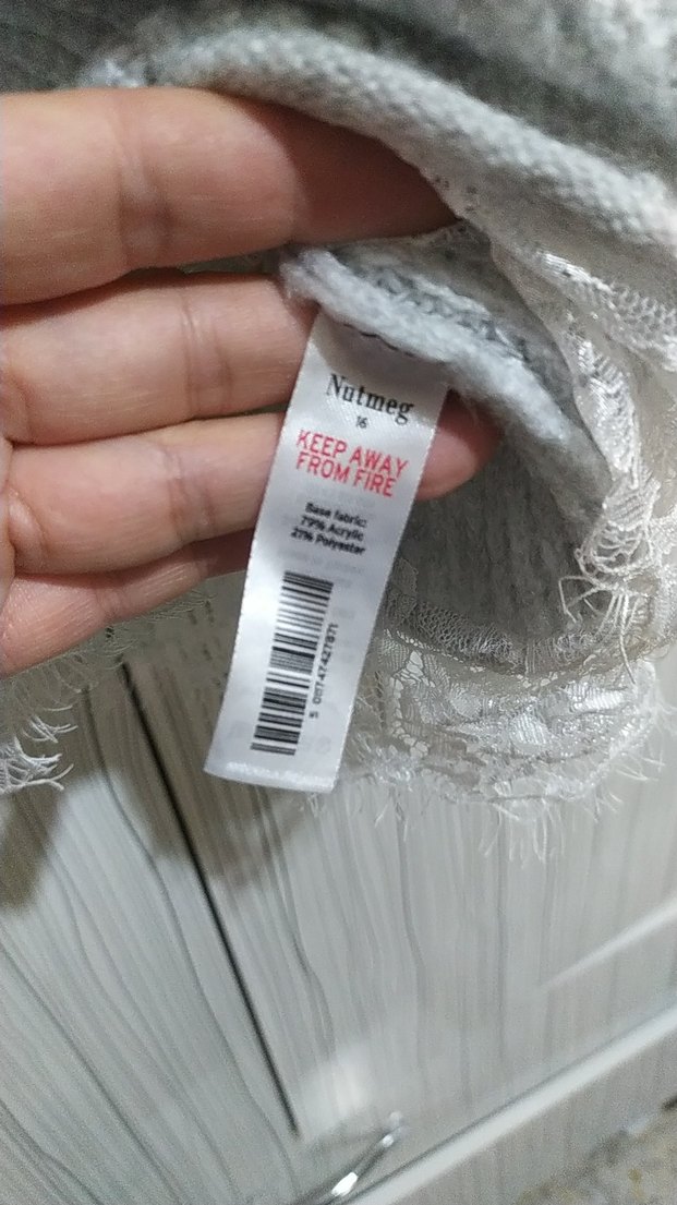 Gri Dantel Detaylı Kadın Triko Kazak - Görsel 4