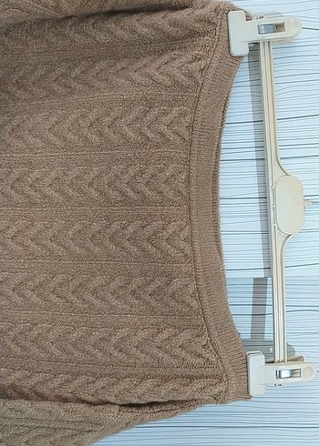 Bej Bohem Mini Triko Kadın Kazak - Görsel 2