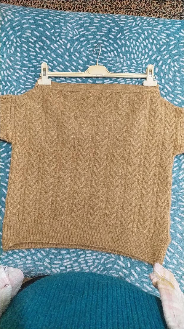 Bej Bohem Mini Triko Kadın Kazak - Görsel 3