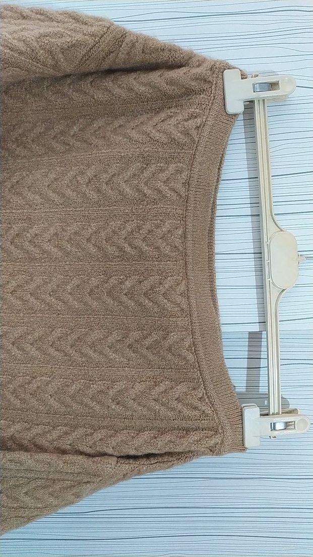 Bej Bohem Mini Triko Kadın Kazak - Görsel 2