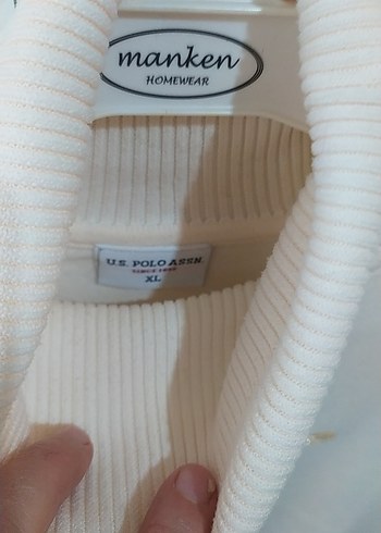 Beyaz Kadın Boğazlı Kısa Kollu Triko - Görsel 3