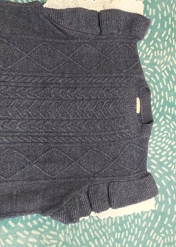 Gri Örgü Bohem Kolsuz Kazak - Görsel 2