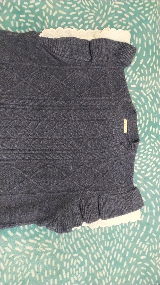 Gri Örgü Bohem Kolsuz Kazak - Görsel 2