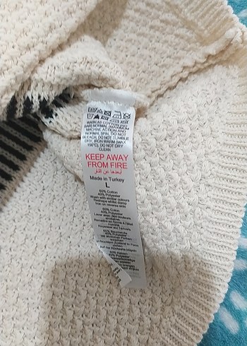 Gri Desenli Kadın Triko Süveter - Görsel 4