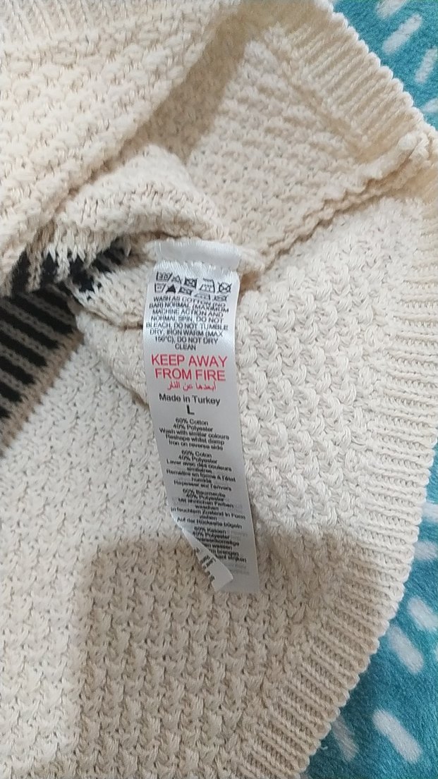 Gri Desenli Kadın Triko Süveter - Görsel 4