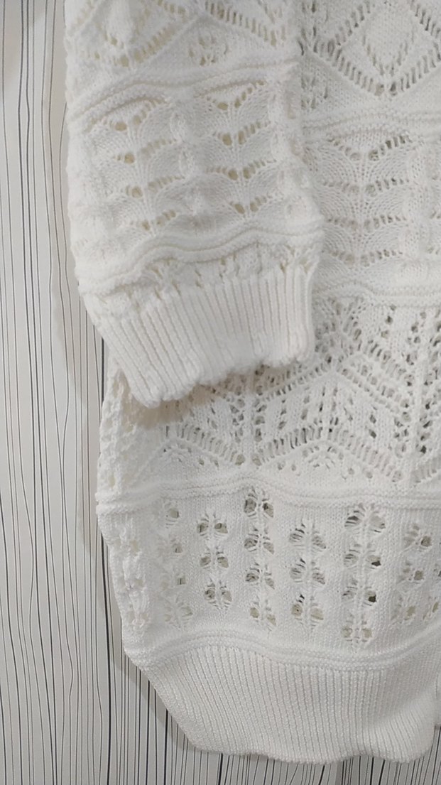 Beyaz Nakışlı Örgü Bohem Kazak - Görsel 3