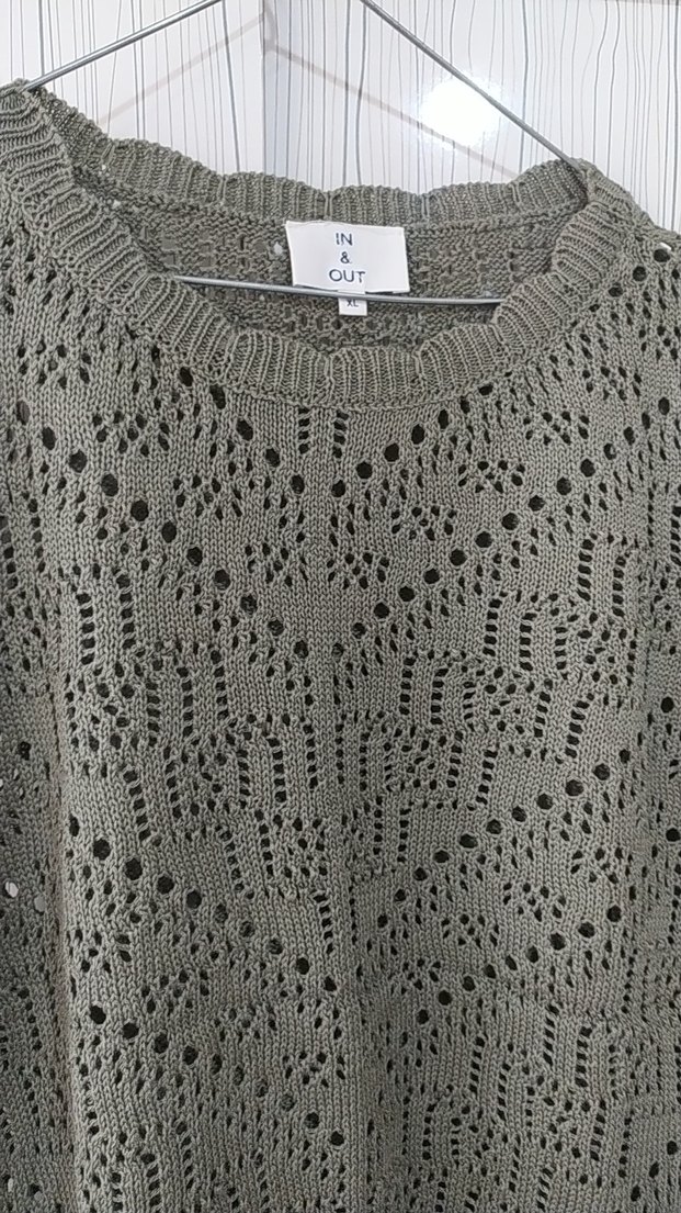 Nakışlı Gri Örgü Kolsuz Bohem Kazak - Görsel 3