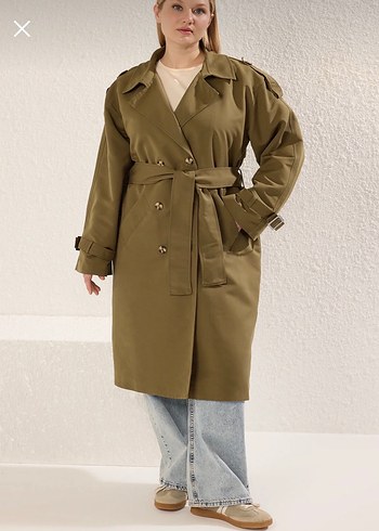Haki kadın trençkot - Görsel 2