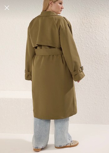 Haki kadın trençkot - Görsel 3