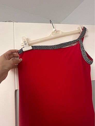 Koyu Kırmızı Transparan Abiye - Görsel 4