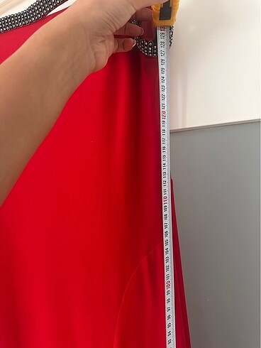 Koyu Kırmızı Transparan Abiye - Görsel 10