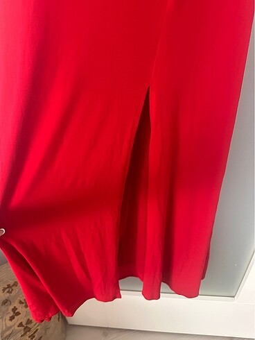Koyu Kırmızı Transparan Abiye - Görsel 12