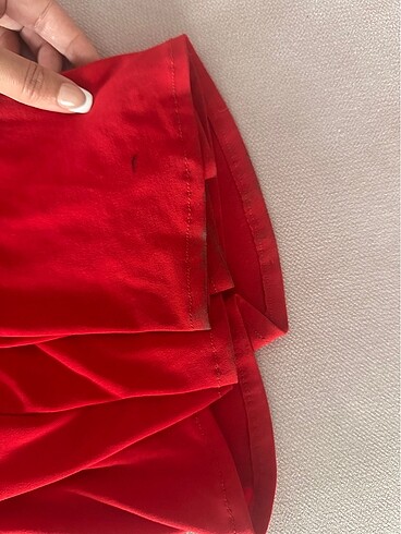 Koyu Kırmızı Transparan Abiye - Görsel 13