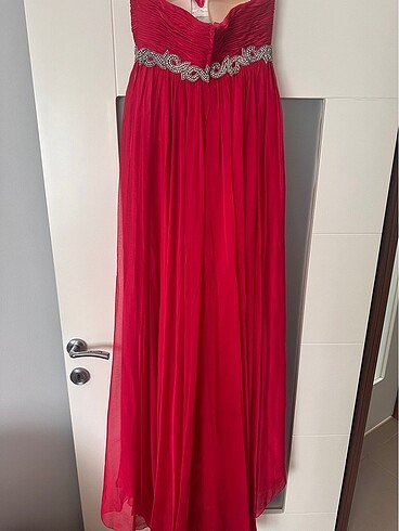 Fuşya Drapeli Straplez Yaka Abiye - Görsel 8