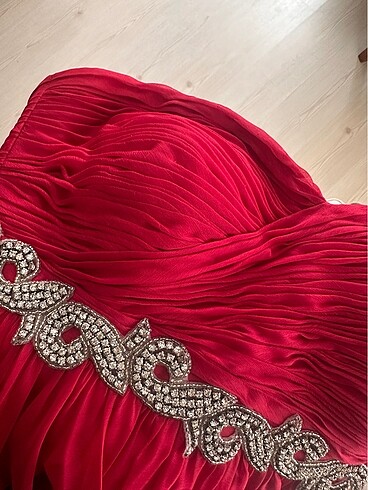 Fuşya Drapeli Straplez Yaka Abiye - Görsel 10