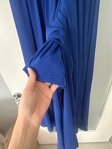 Saks Mavisi Straplez Abiye - Görsel 8