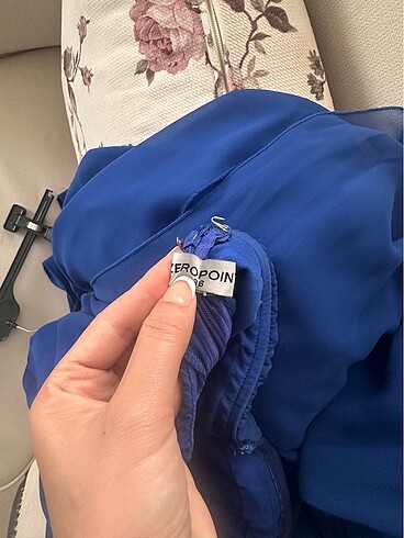 Saks Mavisi Straplez Abiye - Görsel 10