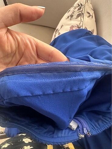 Saks Mavisi Straplez Abiye - Görsel 9