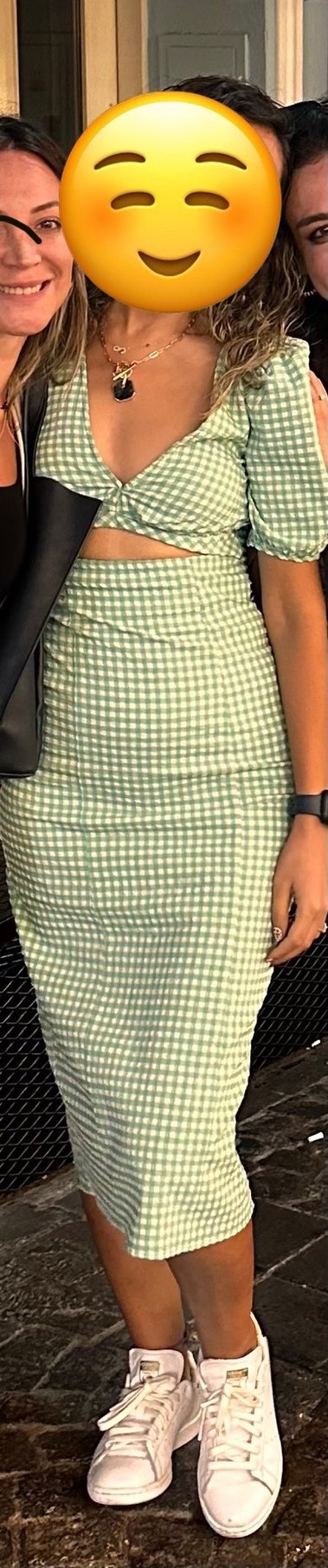 Zara Yeşil Ekoseli Midi Kadın Elbise - Görsel 2