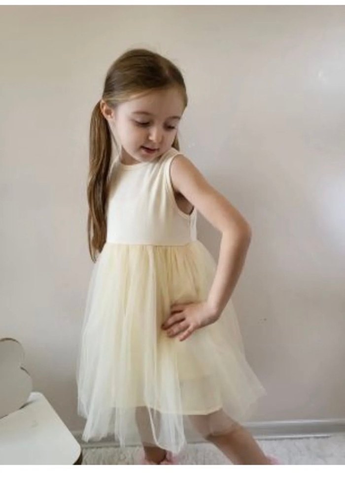 Kız Çocuk Puf Kollu Pembe Sweatshirtli elbise - Görsel 2