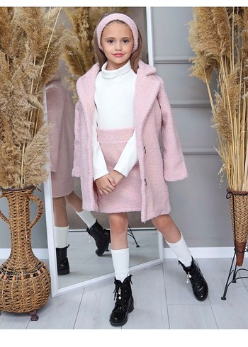 Komple etekli ceketli peluş çocuk Takım - Görsel 3