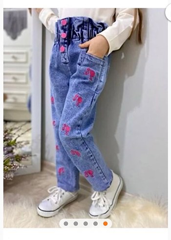 Kız Çocuk barbie kapitone yelekli kot takım - Görsel 3