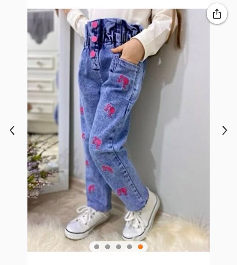 Kız Çocuk barbie kapitone yelekli kot takım - Görsel 3