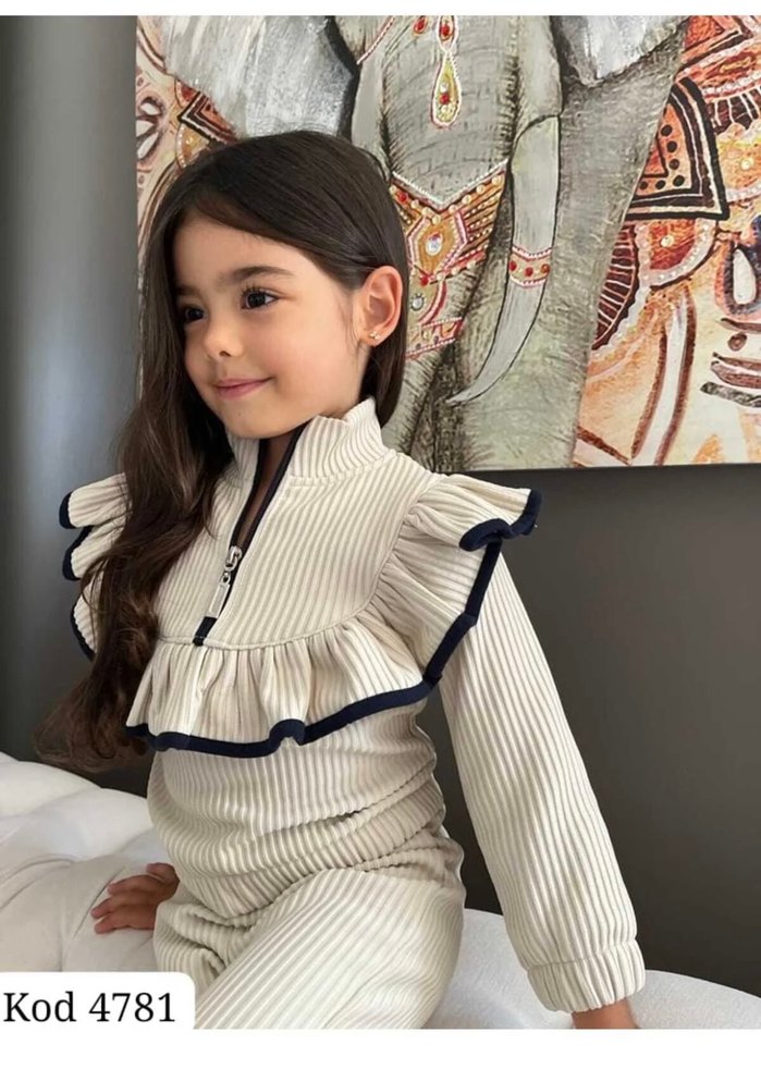 Kızlar için Bej fitilli Eşofman Takımı - Görsel 2