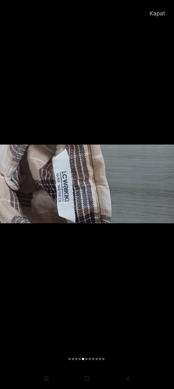 erkek çocuk Bej Ekose Gömlek - Görsel 2