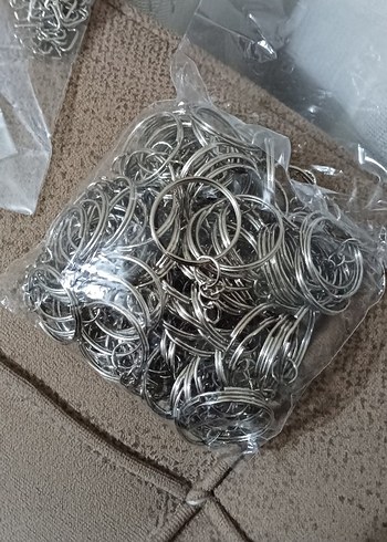 Zincir Detaylı Gri Anahtarlık 100 Adet - Görsel 3