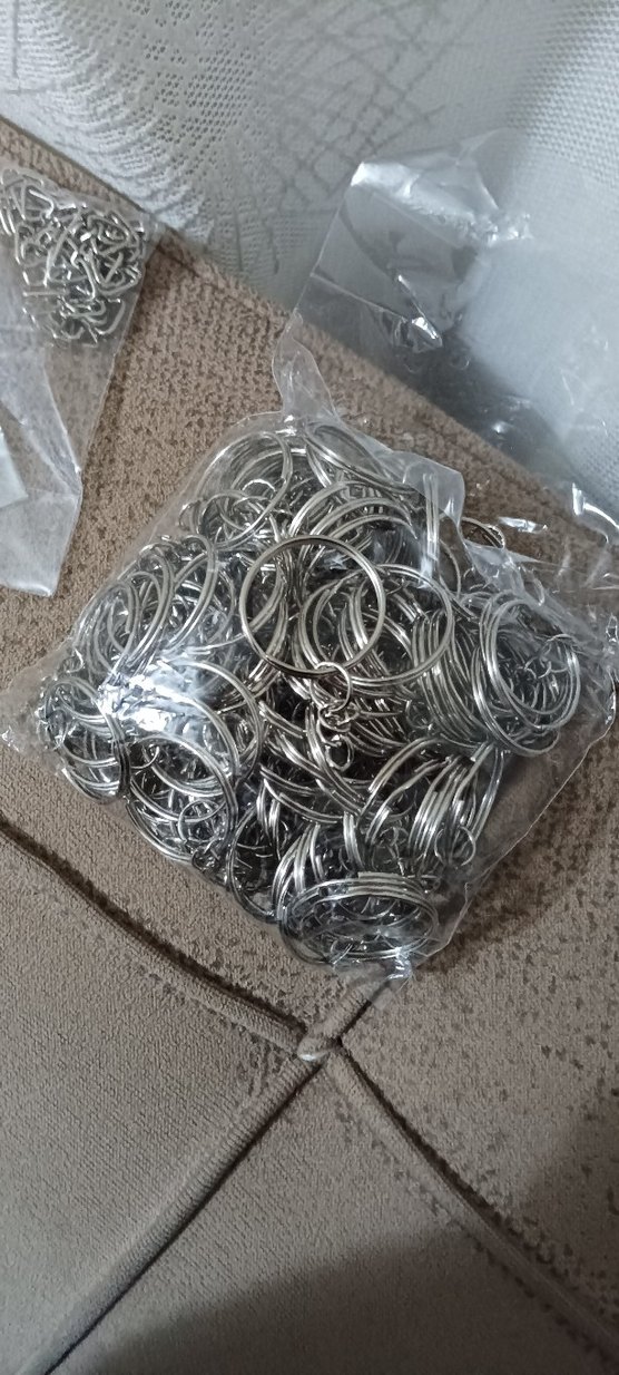 Zincir Detaylı Gri Anahtarlık 100 Adet - Görsel 3