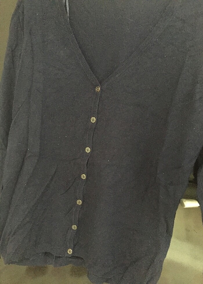 Boydan düğmeli bayan hırka - Görsel 2