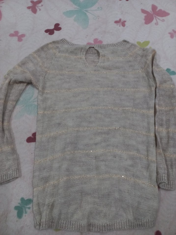 Gri Örgü Kadın Triko Kazak - Görsel 2