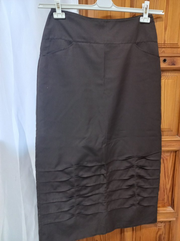 Kadın Siyah Pilili Midi Kalem Etek - Görsel 2