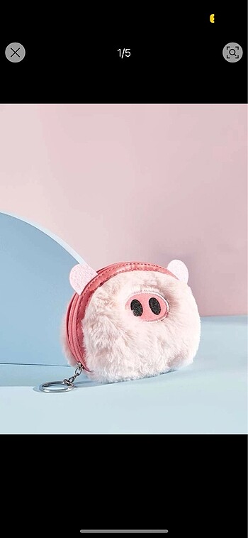 Peluş pembe cüzdan