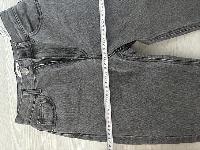 xs Beden gri Renk Bershka antrasit geri boyfriend kot pantolon
