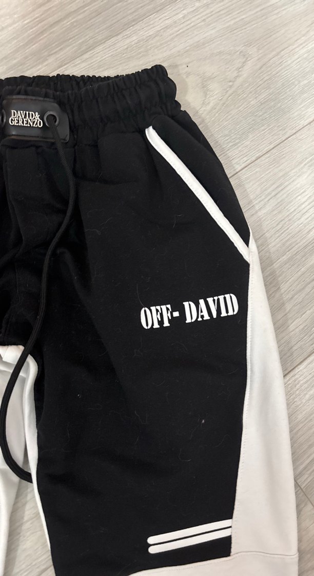 Erkek Siyah-Beyaz Bel Bantlı Rahat Eşofman - Görsel 2