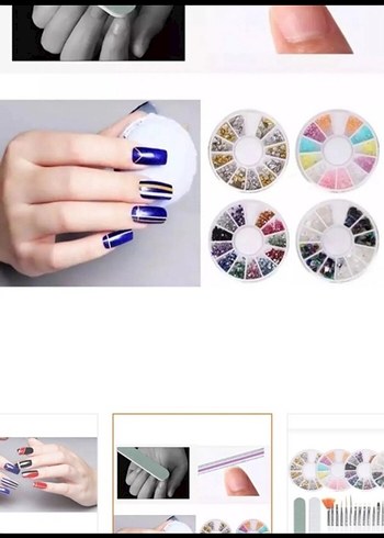 Çok Renkli Tırnak Fırçası ve Süsleme Seti - Görsel 3